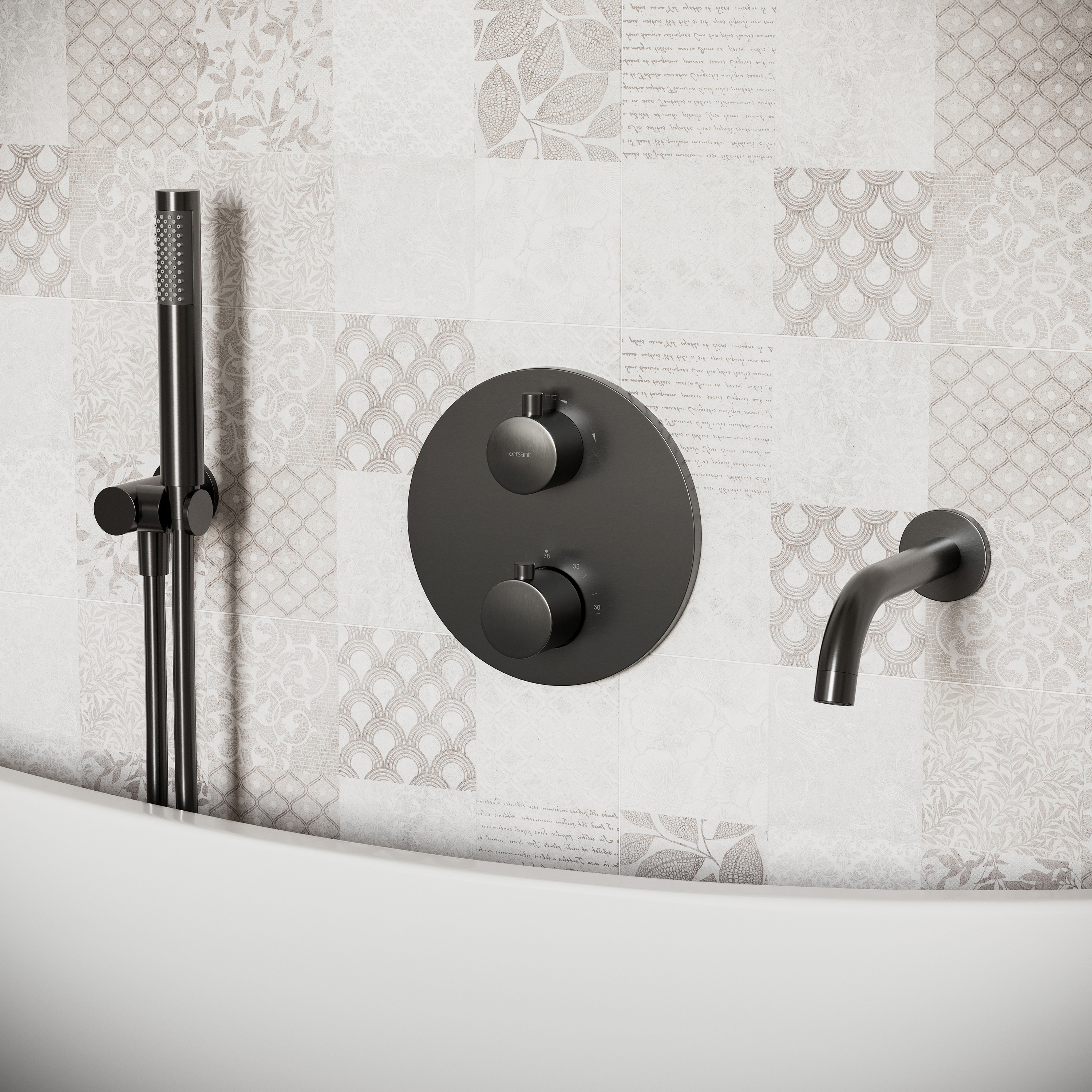 Cersanit Zen wylewka do baterii wannowej gun metal S951-778 - Wysyłka w 24h