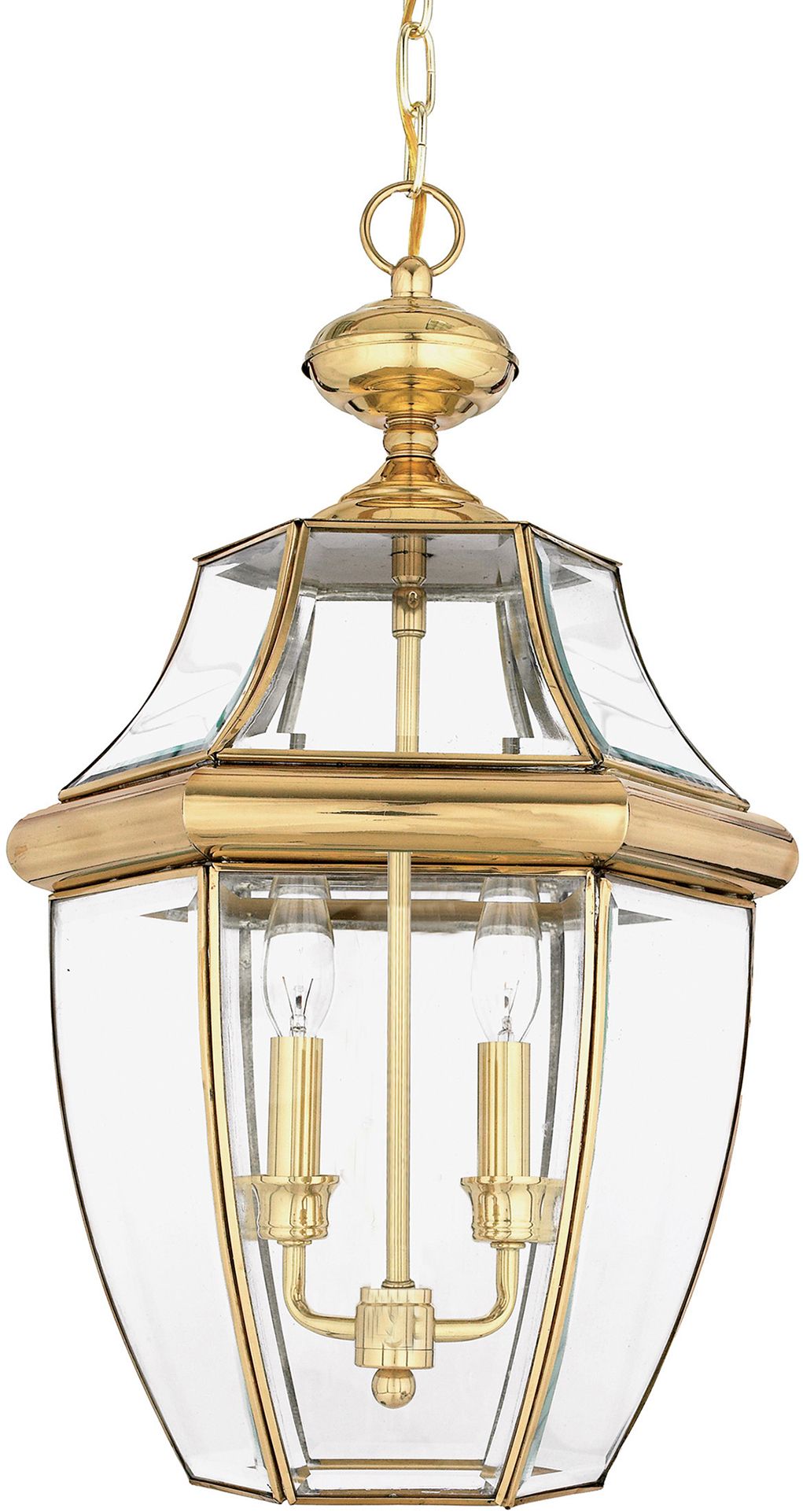 Elstead Lighting Newbury lampa wisząca 2x60 W lakierowany polerowany mosiądz QZ-NEWBURY8-L-PB