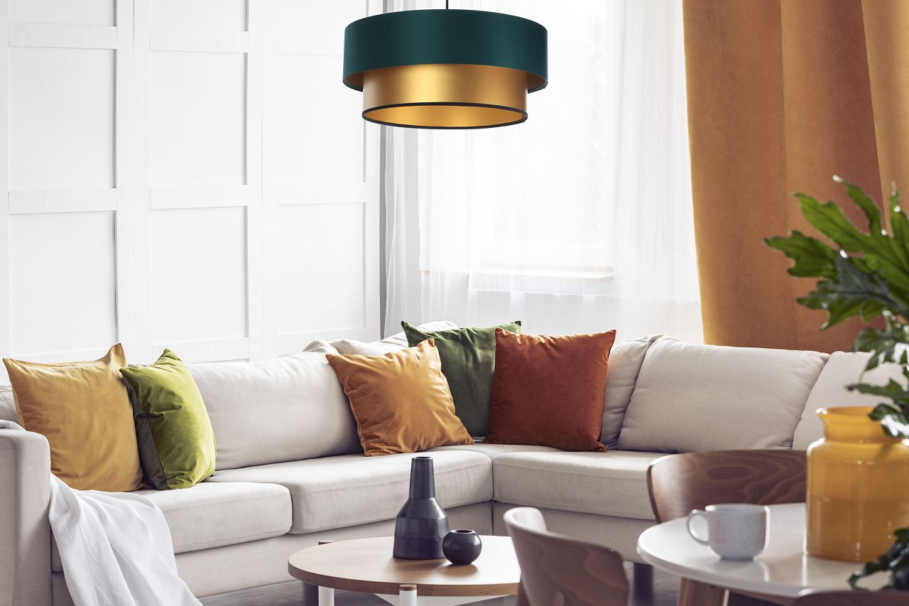 BPS Koncept Duo ellegant lampa wisząca 1x60 W zielona-złota 061-050-50