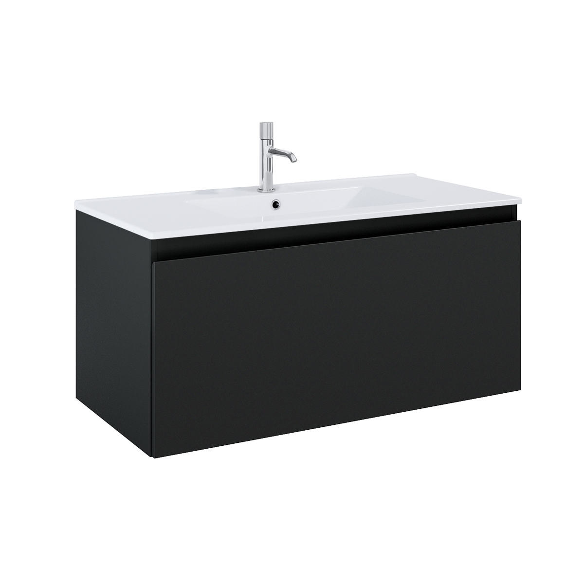 Oltens Vernal umywalka z szafką 100 cm biały/czarny mat 68016300 - Wysyłka w 24h