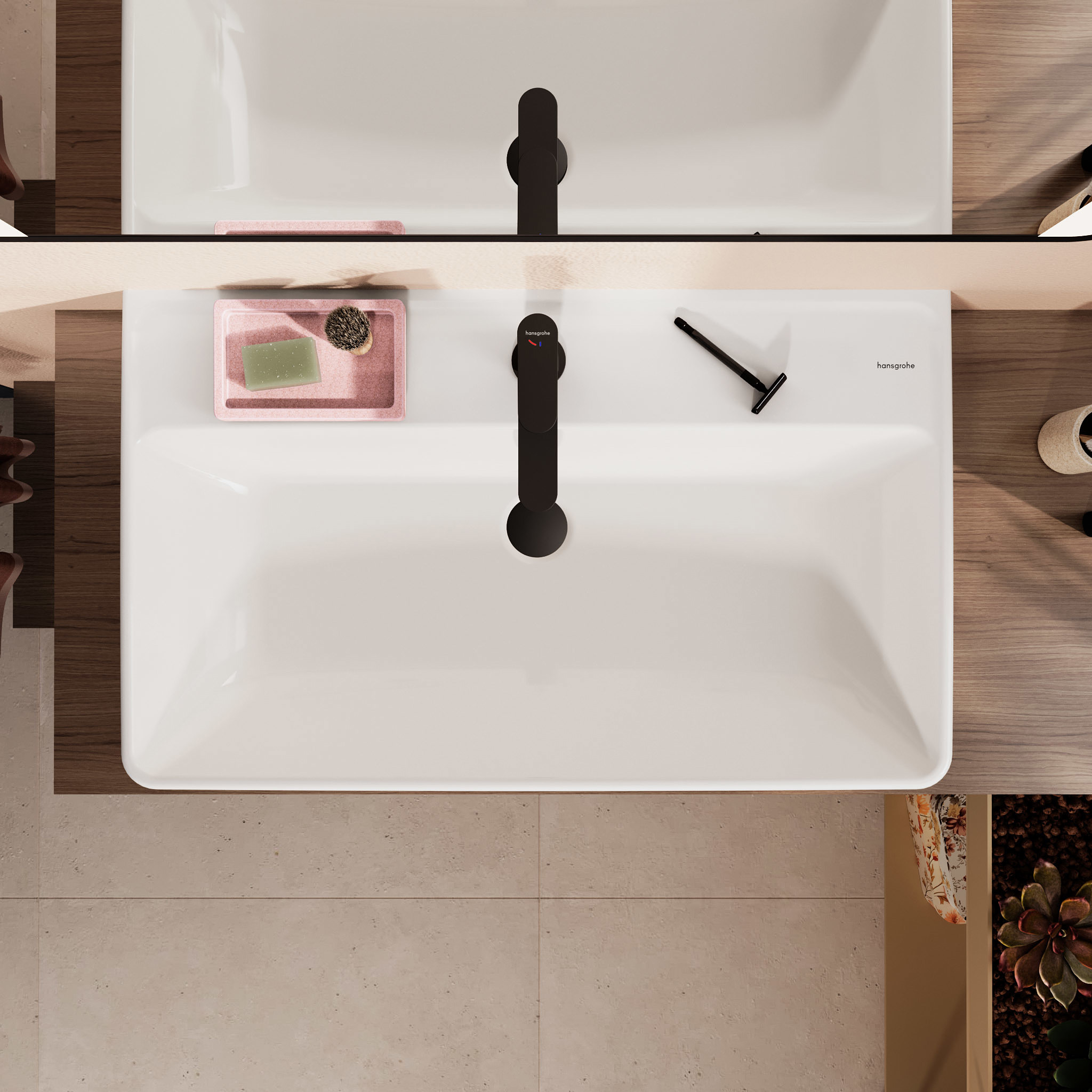 Hansgrohe Xanuia Q umywalka 80x48 cm prostokątna ścienna-nablatowa biała 60250450
