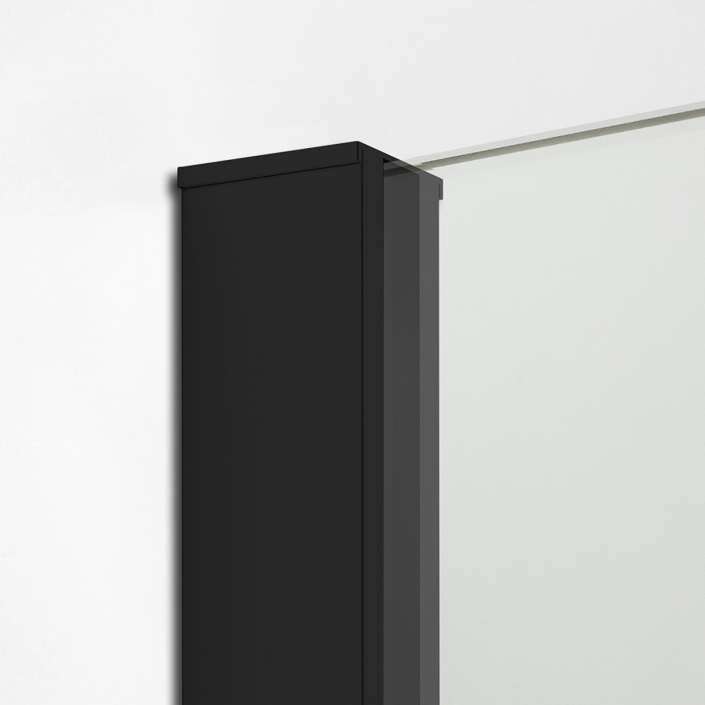 New Trendy New Modus Black ścianka prysznicowa walk-in 100 cm czarny mat/szkło ze wzorem EXK-6962