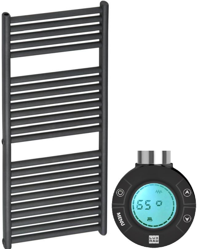 Zestaw Luxrad Ares Elektro grzejnik elektryczny 64,8x45 cm z grzałką czarny (ARES6484509005MATERG, GLX400CZ)