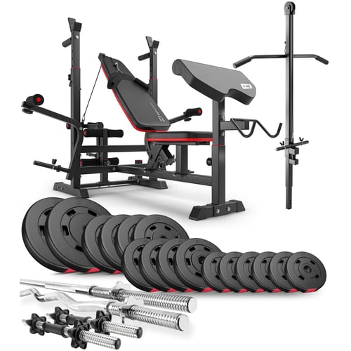 Zestaw kulturystyczny Premium 75kg z ławką hs-1075