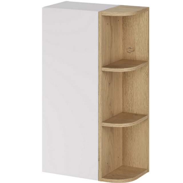 COMAD Szafka łazienkowa wisząca ASTER WHITE 30 cm, regał CREMONA 15 c