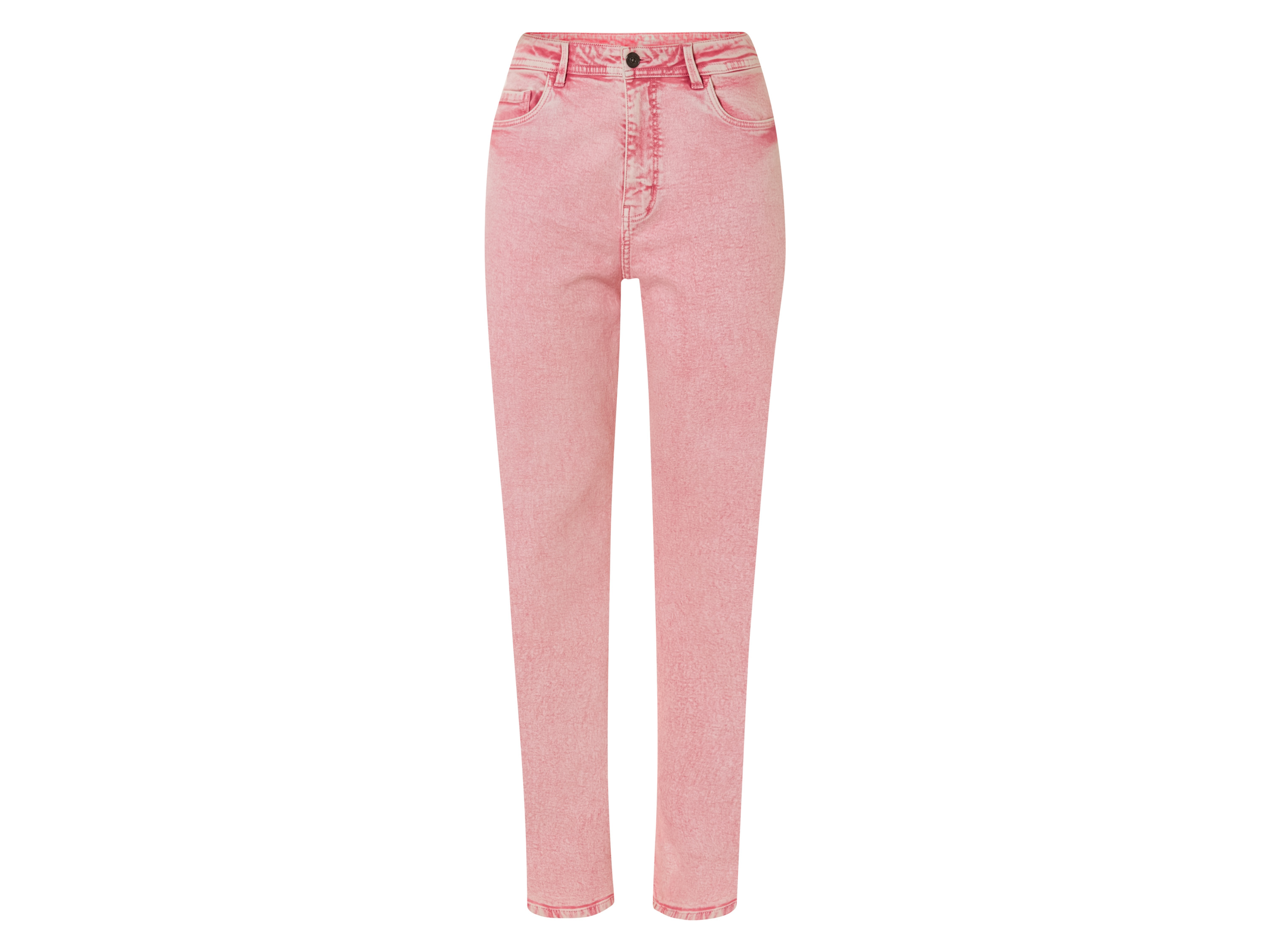 esmara Jeansy damskie straight fit high waist Różowy, 44