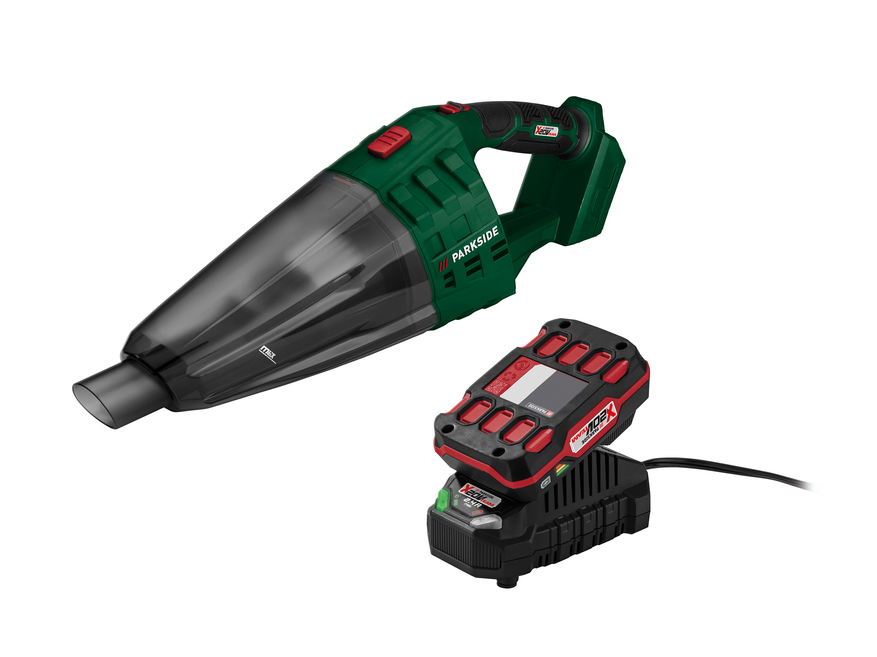 Parkside Zestaw Akumulatorowy odkurzacz ręczny 20 V, z akumulatorem 20 V, 2 Ah i ładowarką
