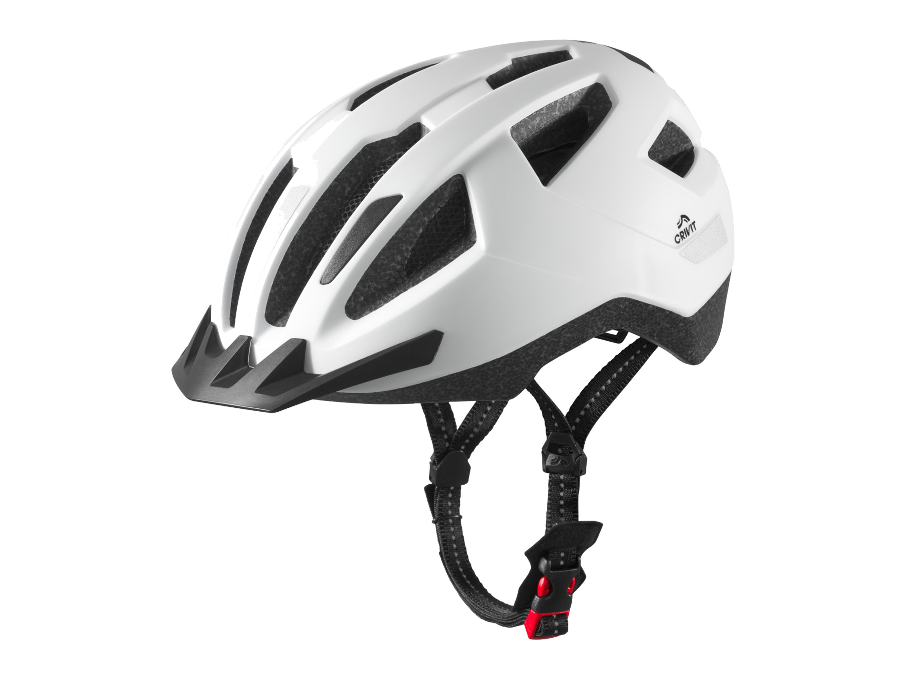 Crivit Kask rowerowy z tylną lampką Biały, S/M