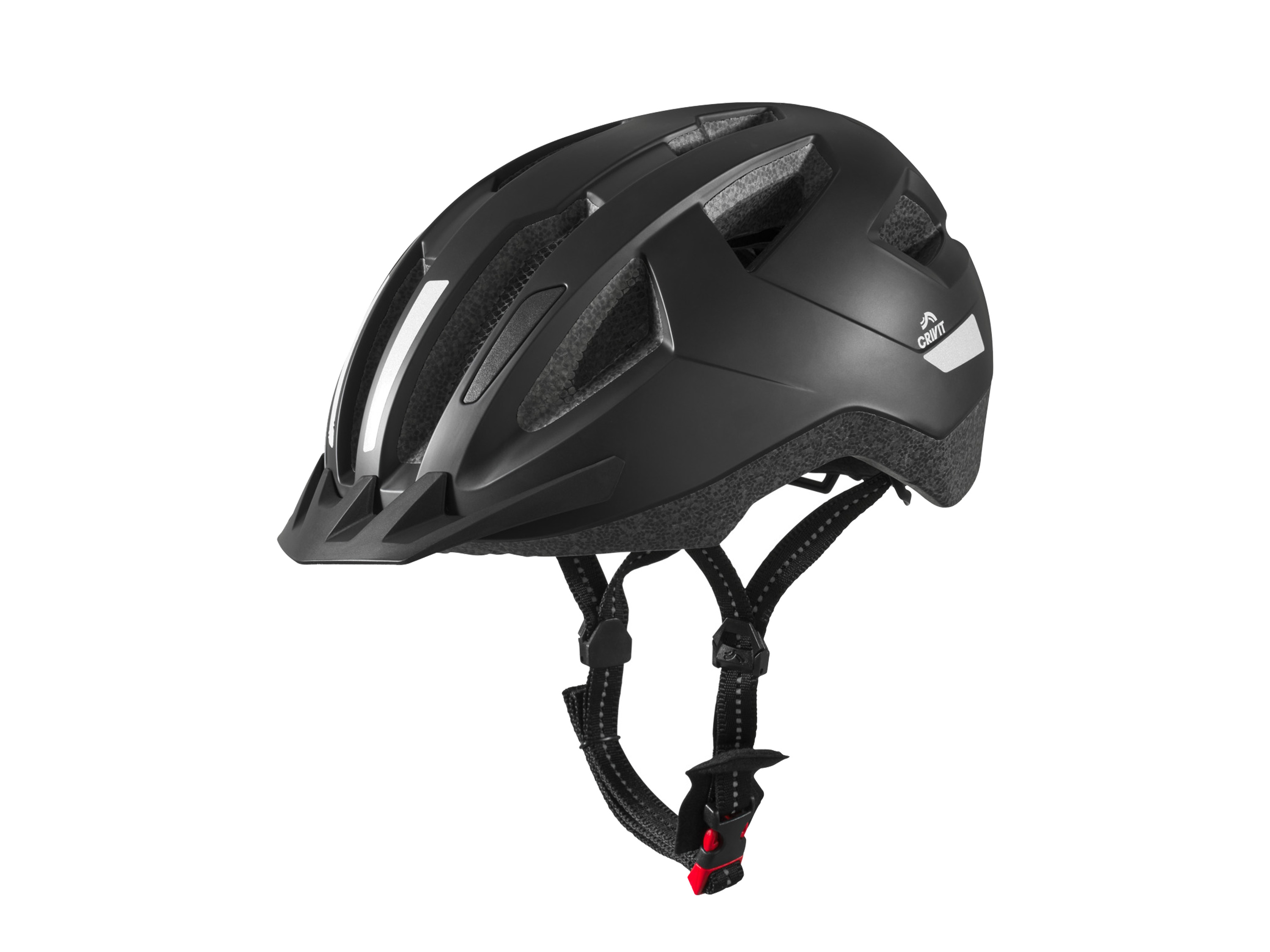 Crivit Kask rowerowy z tylną lampką Czarny, S/M