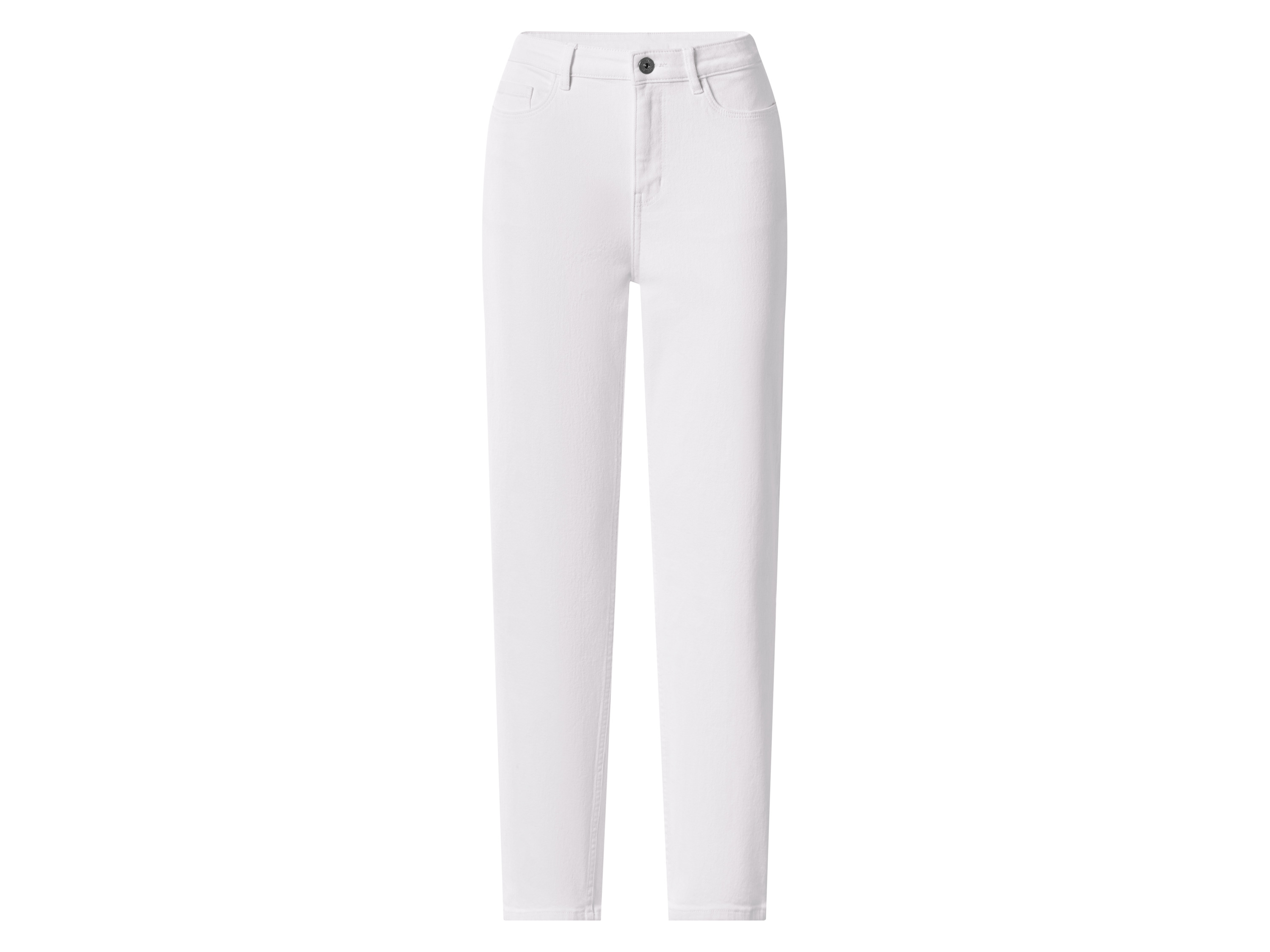 esmara Jeansy straight fit damskie z bawełną Biały, 40