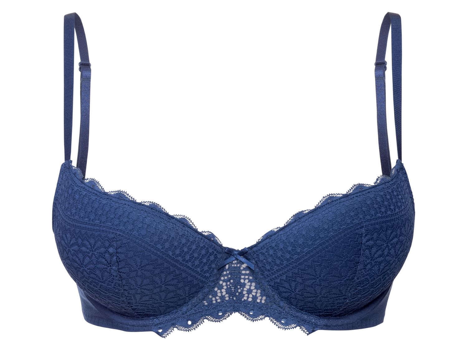 Esmara Lingerie Biustonosz damski push-up z koronką, 1 sztuka Granatowy, 75B