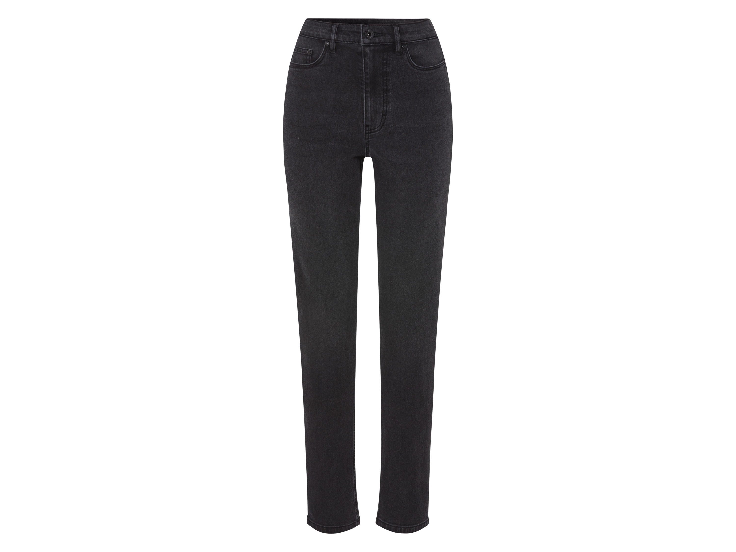 esmara Jeansy damskie straight fit, termiczne 38, Ciemnoszary