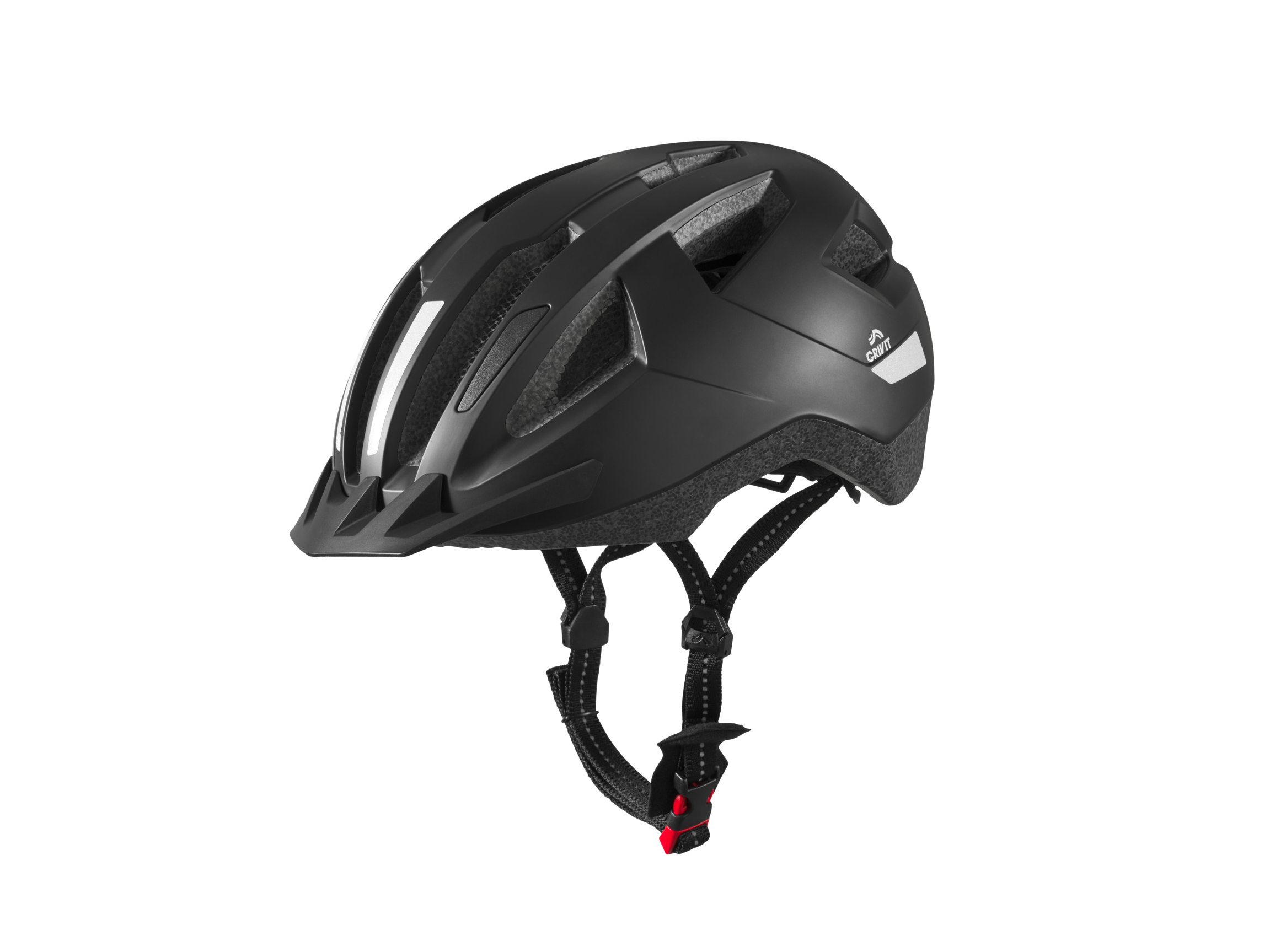 Crivit Kask rowerowy z tylną lampką Czarny, L/Xl