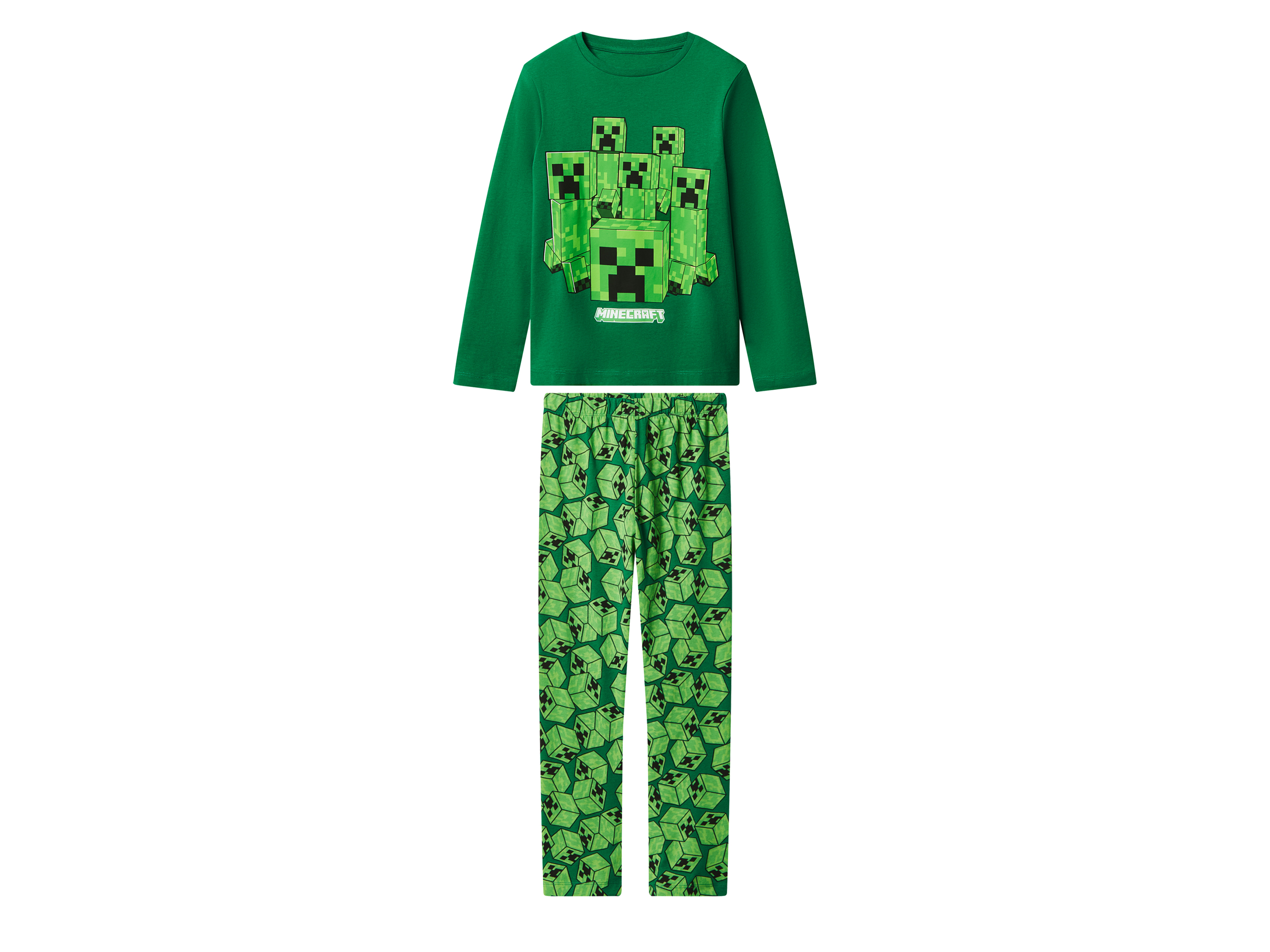 Piżama dziecięca Minecraft z bawełny Zielony, 134/140