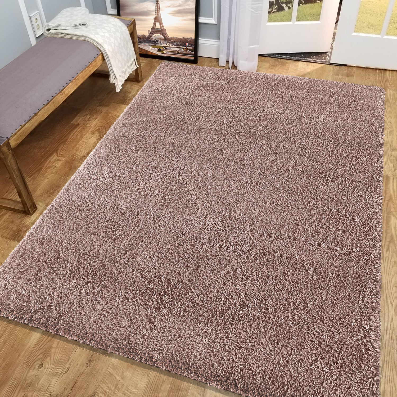 Dywan - 160 x 230 cm - Różowy - Shaggy - Dywanopol