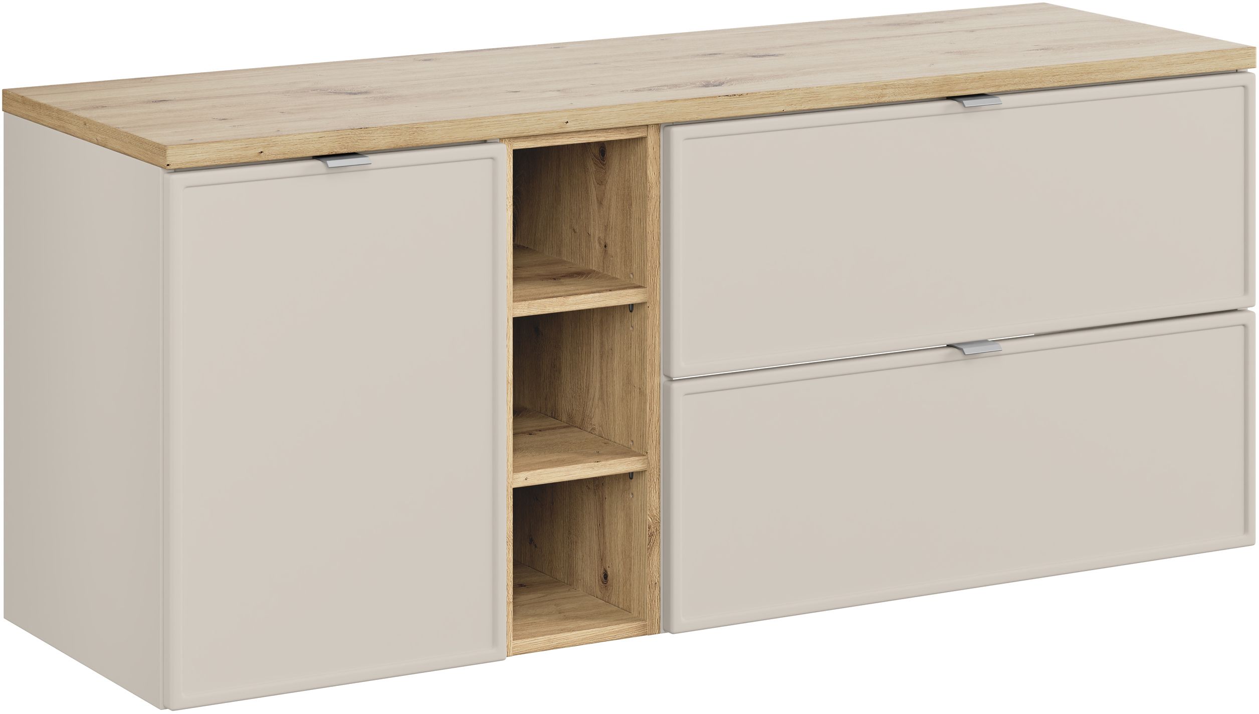 Darmowa Dostawa - Szafka z blatem 140x46x57 cm podumywalkowa wisząca beżowa Comad Bella Cashmere SETBCBARTISAN140CMLB