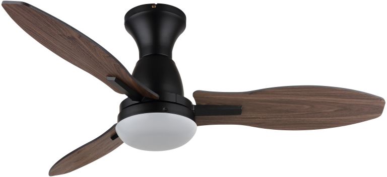 Darmowa Dostawa - Lampowentylator podsufitowy 1x22 W biała-czarna-drewno Globo Lighting Gale 03671B