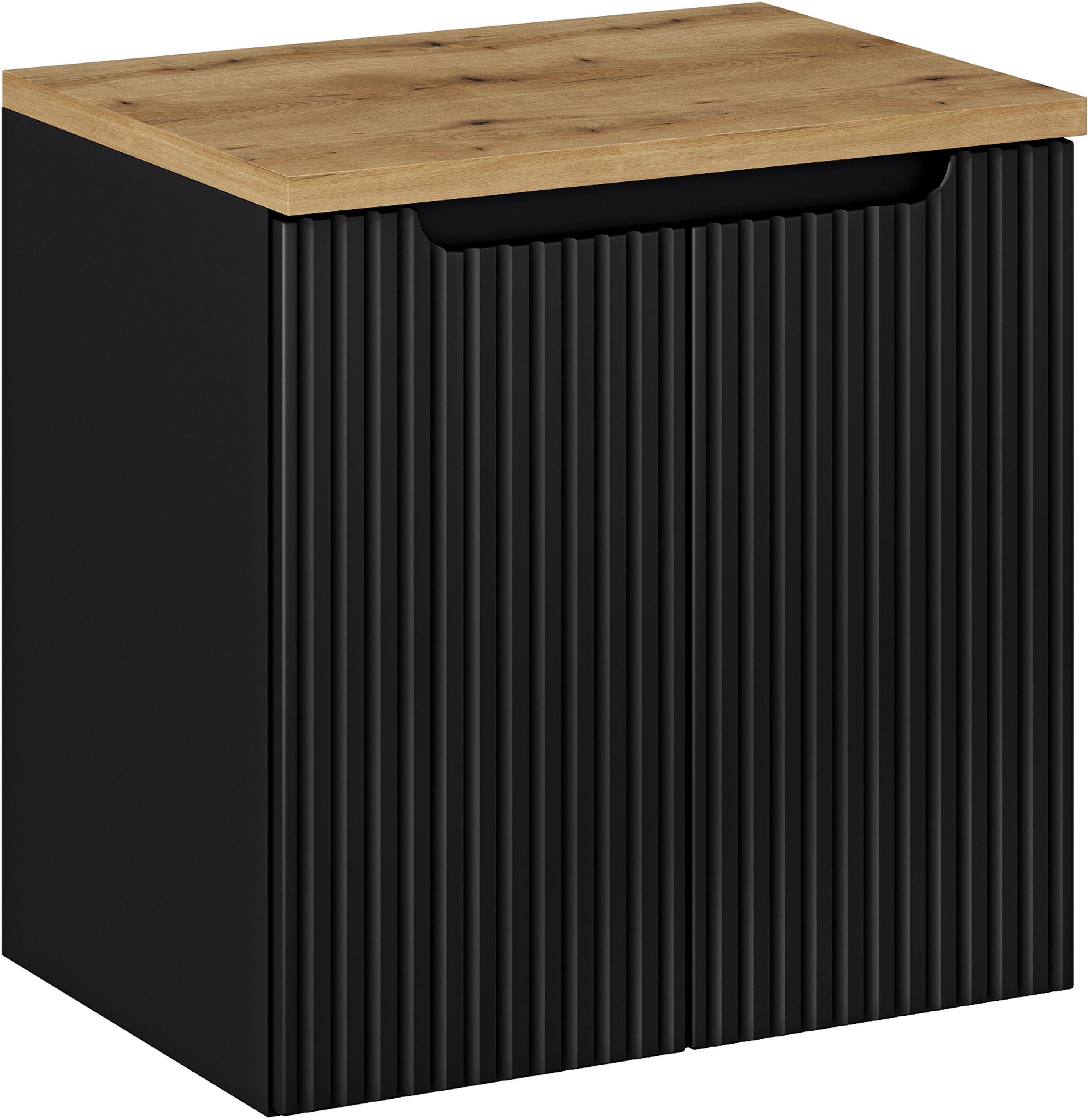 Darmowa Dostawa - Szafka z blatem 60x40x57 cm podumywalkowa wisząca czarna Comad Nova Black SETNOBBOAK60CMD