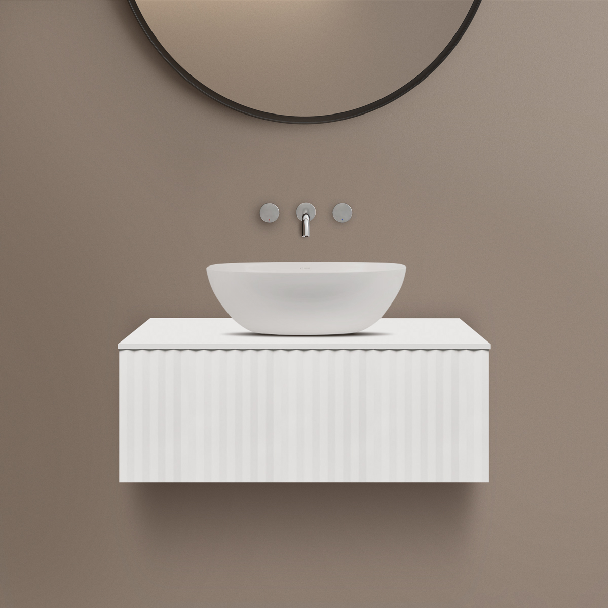 Darmowa Dostawa - Szafka z blatem 80.3x46.9x31.2 cm podumywalkowa wisząca biała Ksuro 02 58002000