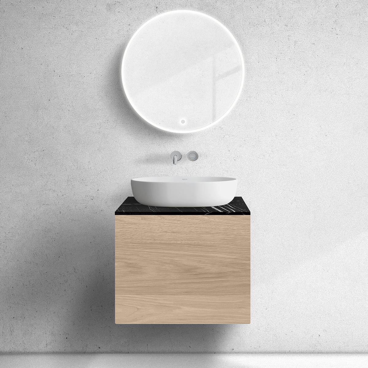 Darmowa Dostawa - Szafka z blatem 60x44.7x53.6 cm podumywalkowa wisząca dąb Oltens Lun 68702060
