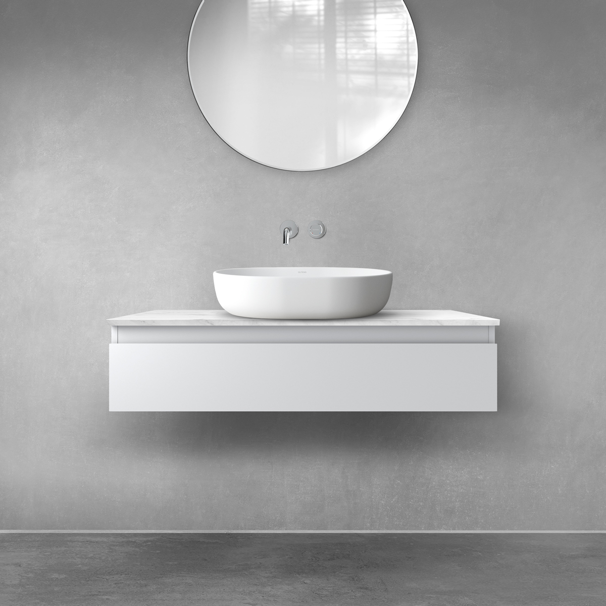 Darmowa Dostawa - Szafka z blatem 100x45.6x25.2 cm podumywalkowa wisząca szara Oltens Vernal 68708700