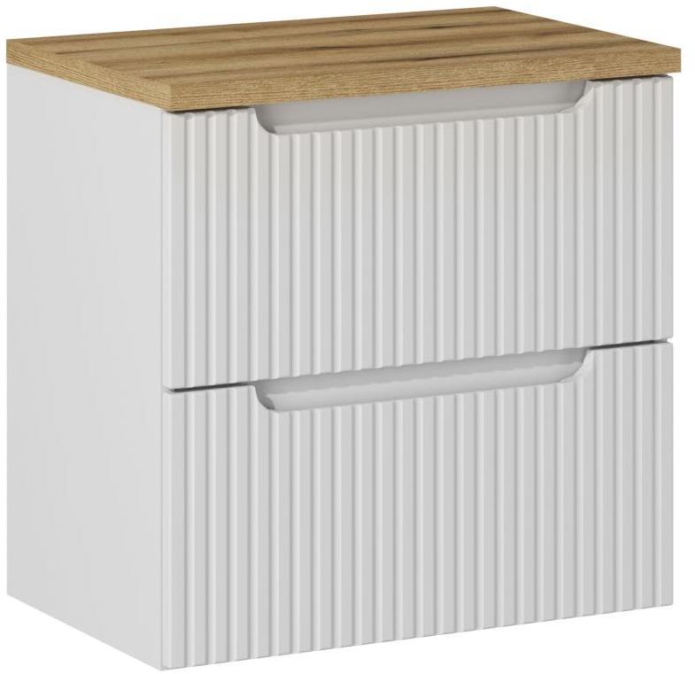 Darmowa Dostawa - Szafka z blatem 60x40x57 cm podumywalkowa wisząca biała-dąb Comad Nova White SETNOWBOAK60CMS