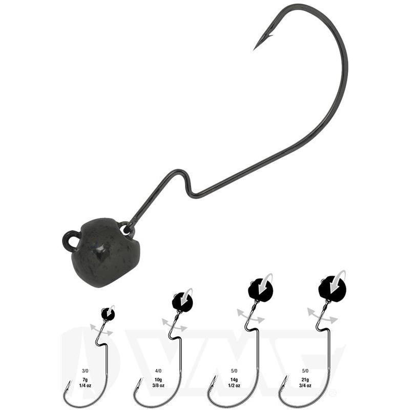 VMC Haczyki Offsetowe Z Główką Jig Head Mystic Predator Swingin Rugby 7320SJ Nr 5/0 14g