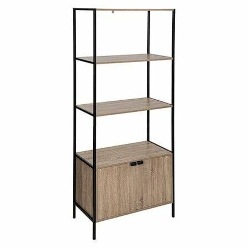Regał na książki loftowy Aliaj 5FIVE SIMPLY SMART dąb naturalny z szafką i półkami 68x176 cm 1 szt.