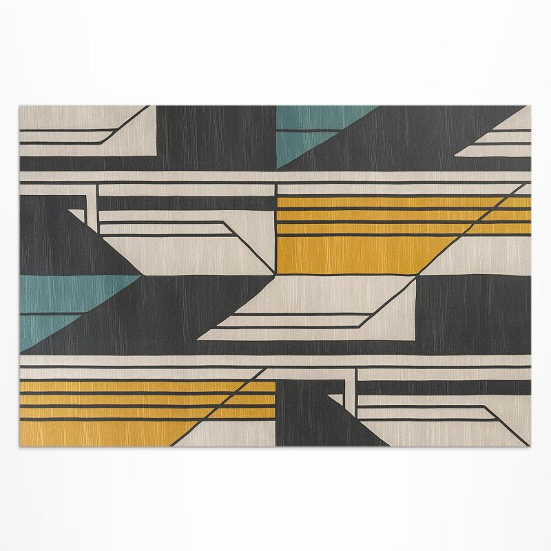 Balkonowy Dywan Winylowy UV Wallfluent 120x180 cm Geometryczna abstrakcja w stylu vintage 1 szt.