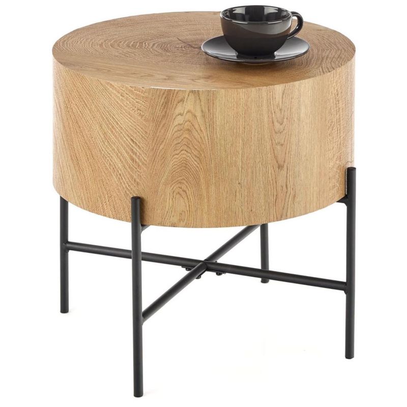 Stolik kawowy Halmar Brooklyn loft dąb naturalny 45x45 cm 1 szt.