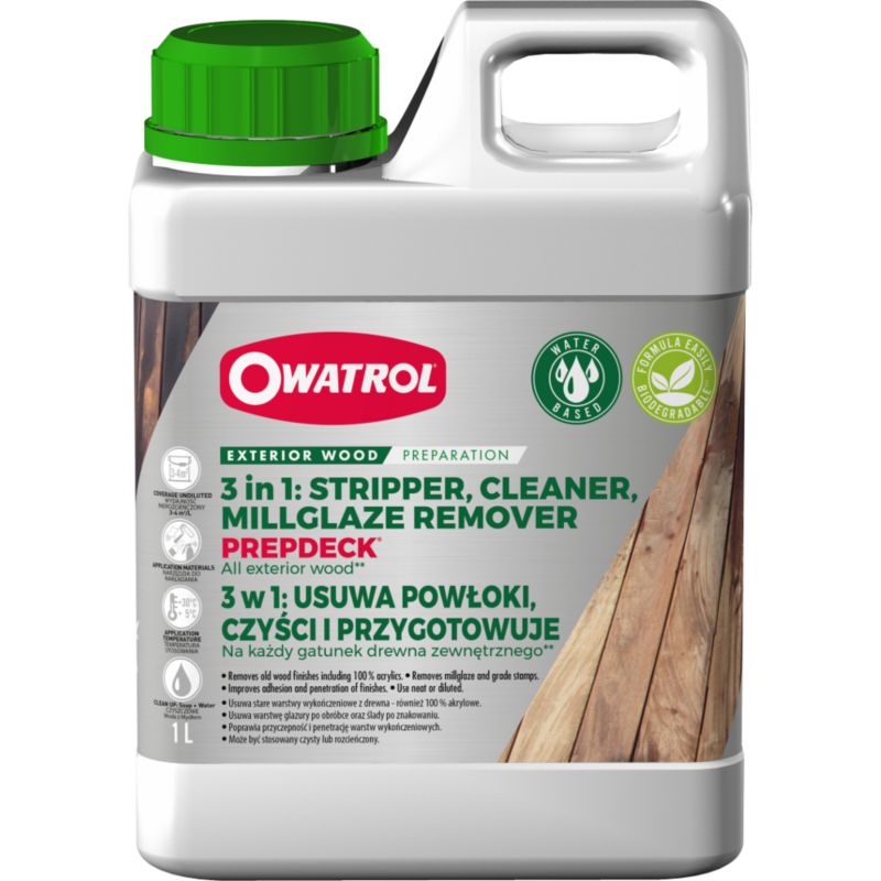 3w1: Usuwa powłoki, czyści i przygotowuje Owatrol Prepdeck 1L 1 szt