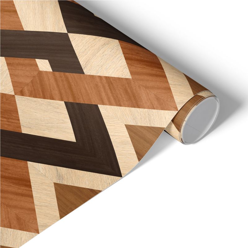 Okleina Meblowa Tulup 50x100 cm Drewniane kwadraty Okleina Na Biurko I Regał 1 rol.
