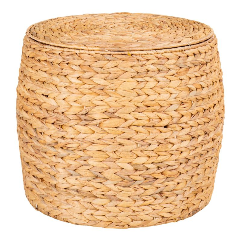 Stolik kawowy okrągły Delia z podnoszonym blatem z hiacyntu wodnego boho INTESI do salonu 1 szt.