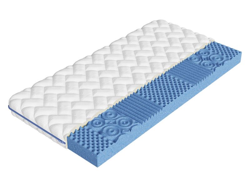 Dwustronny materac MIRJAN 24 piankowy Blue 12 cm biały 80x200 cm 1 szt.