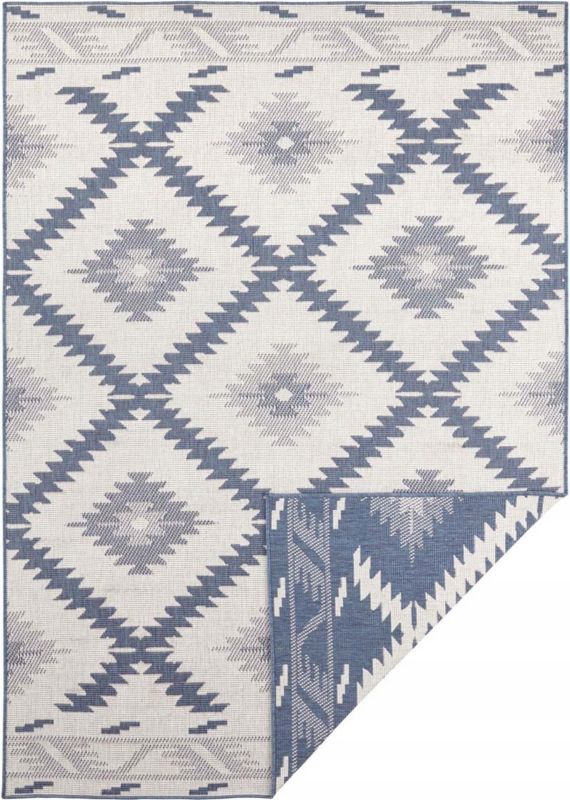 Dywan Northrugs na taras 200x290cm dwustronny sznurkowy,niebiesko kremowy 1 szt.