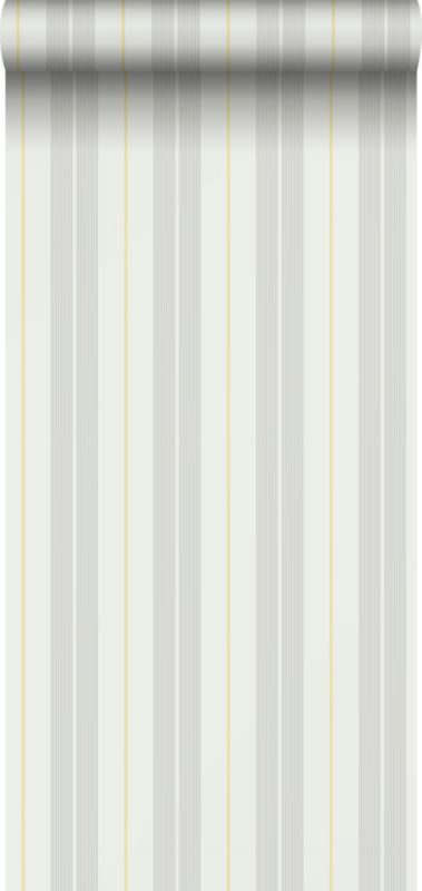 Tapeta Sanders & Sanders paski szarymIżółtym 53 cm x 10.05 m - 1 rol.