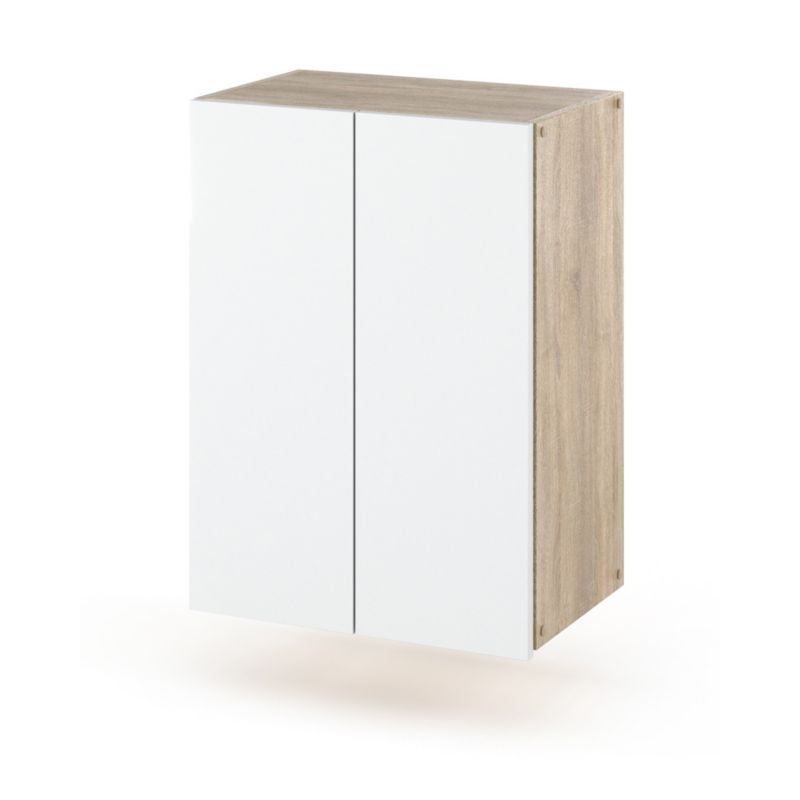 Szafka Łazienkowa Hurtownia-Mebli Wisząca Półek 2 Szafka łazienkowa wisząca 2DW40 40cm Dąb Sonoma Biały Mat 40x25x60 cm 1s