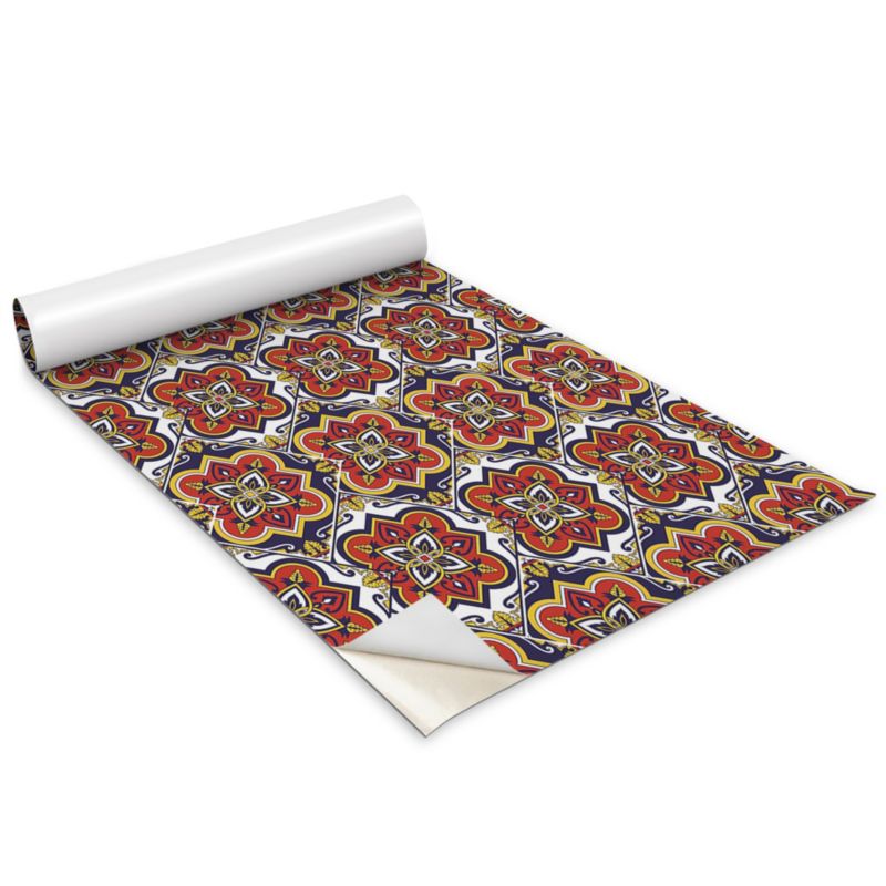 Okleina Meblowa Do Sypialni I Garderoby Wallfluent 100x50 cm Motyw portugalskiej płytki Okleina Na Biurko I Regał 1 rol.