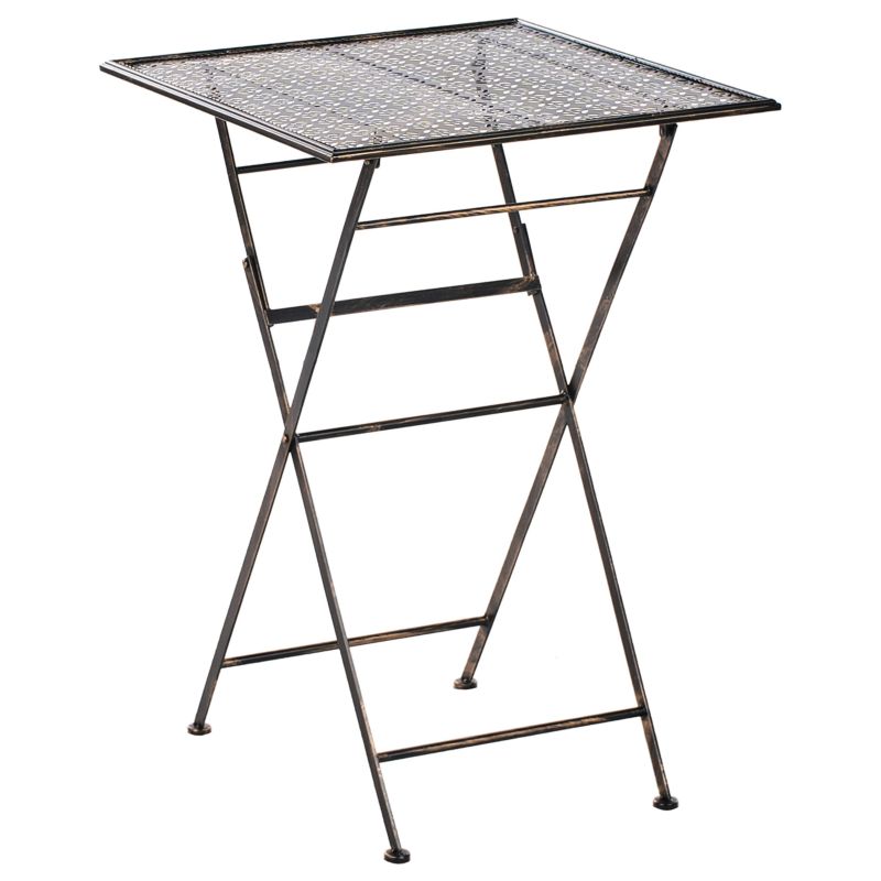 Stolik ogrodowy barowy Bormio 60 cm 60 cm Metal Czarny 1 szt.