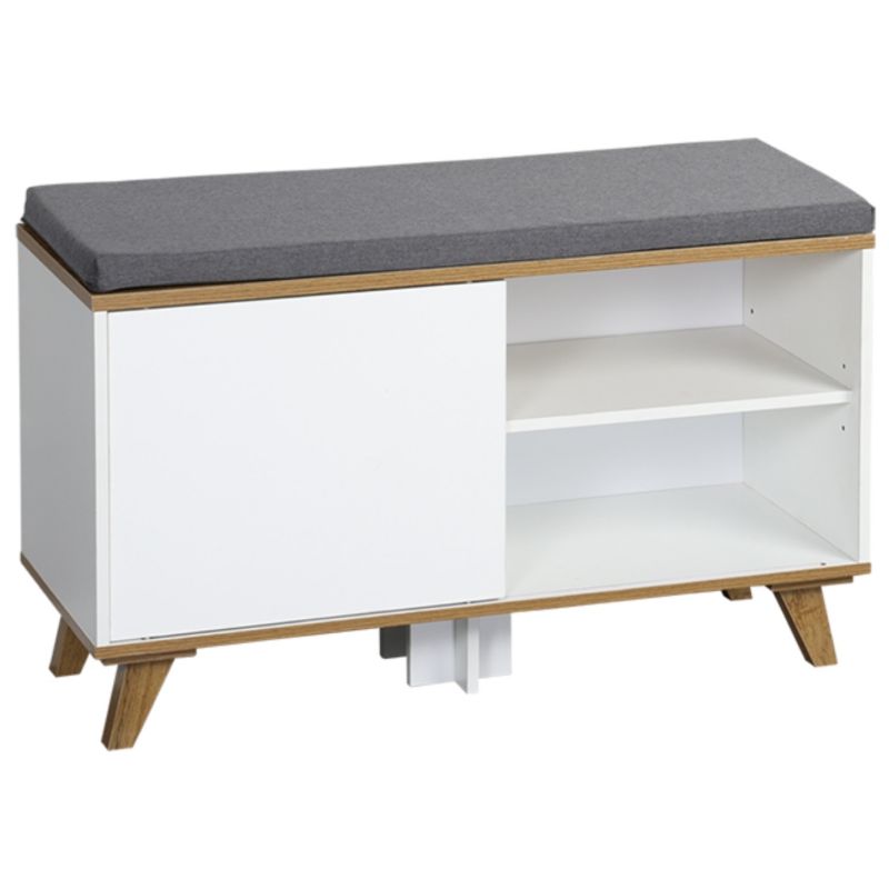 Szafka na buty Nordica Living Kesper biała z siedziskiem 77x30x48 cm 1 szt.