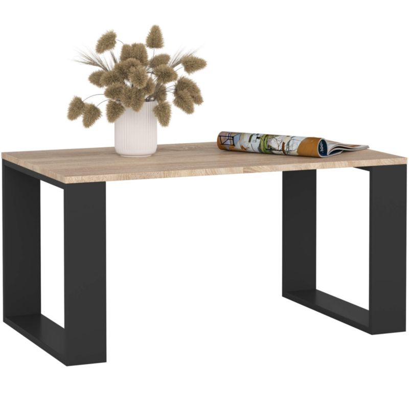 Stolik kawowy Akord Nox Dąb Sonoma 92 cm nogi kolor Czarny 92x53x45 cm 1 szt.