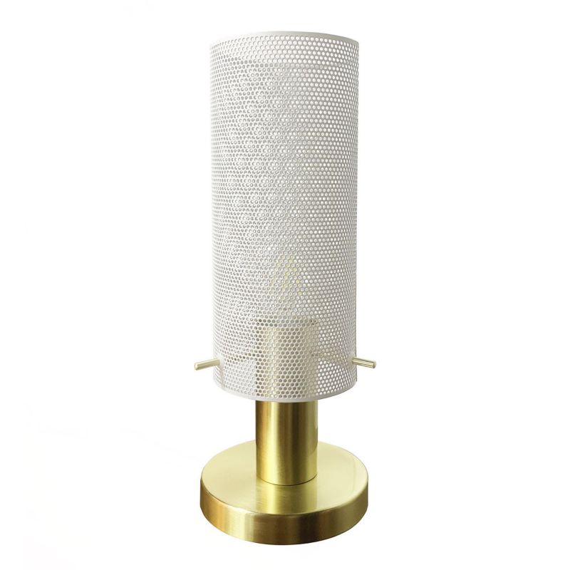 Lampa stołowa Light Prestige Tirana biało-złota 1 x E27 x 60W IP20 wym: 28 x 12 x 12 cm metal - 1 szt.