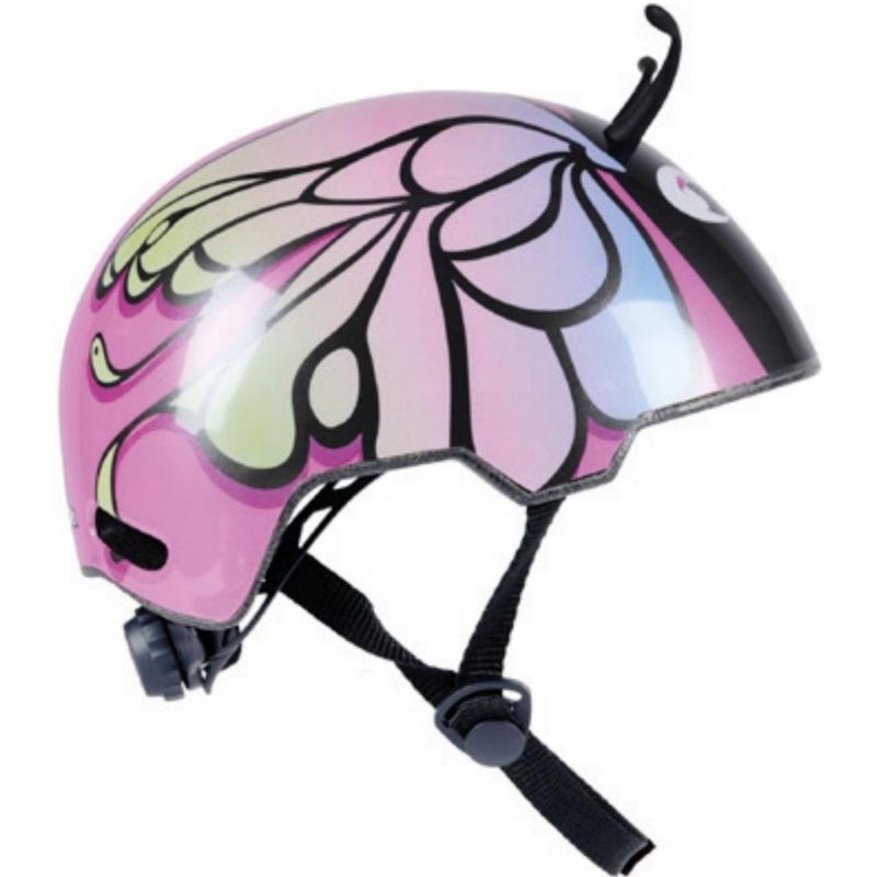 Kask Edco rowerowy dziecięcy regulowany r. (48-52cm) motyl różowy 1szt.