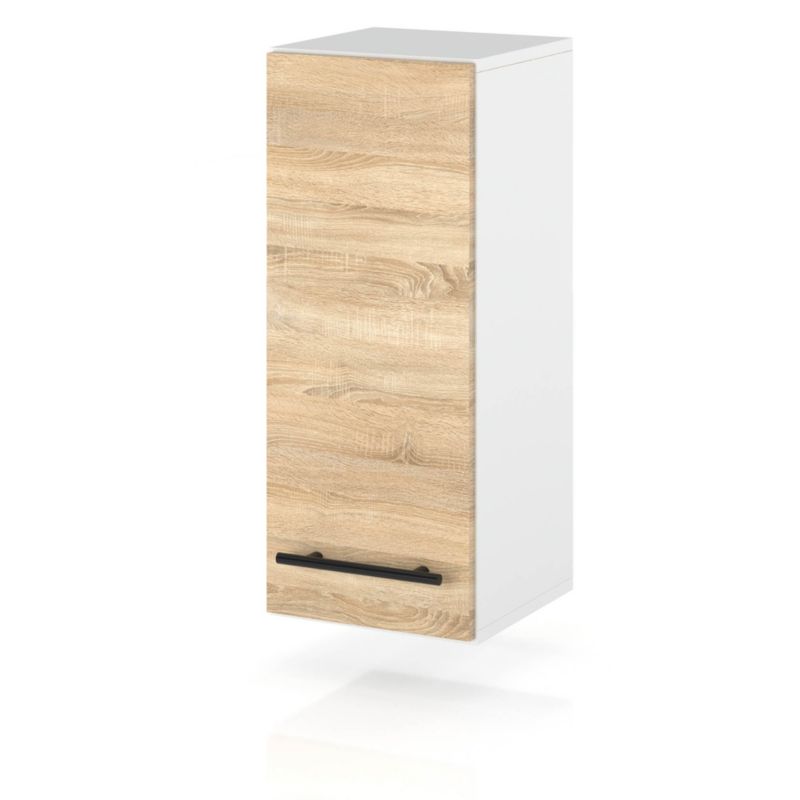 Szafka Kuchenna Hurtownia-Mebli Wisząca W20 sPremium 20cm Biały Mat Dąb Sonoma 20x32x72 cm 1szt.