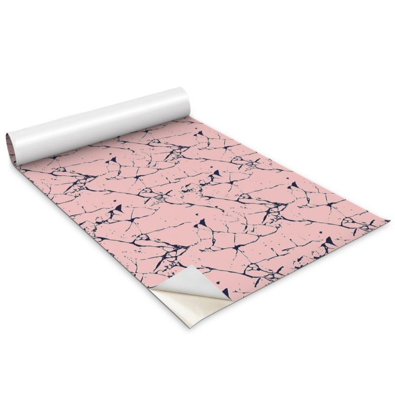 Okleina Meblowa Do Sypialni I Garderoby Wallfluent 100x50 cm Rysunkowy różowy marmur Okleina Na Biurko I Regał 1 rol.