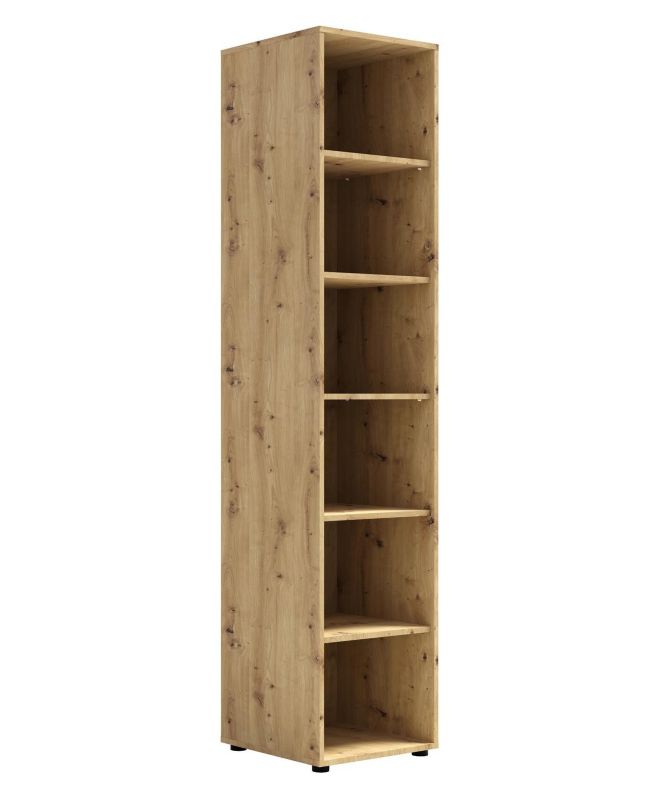 Regał na książki z półkami Bettso Maxivo wysoki do sypialni dąb artisan 1szt.