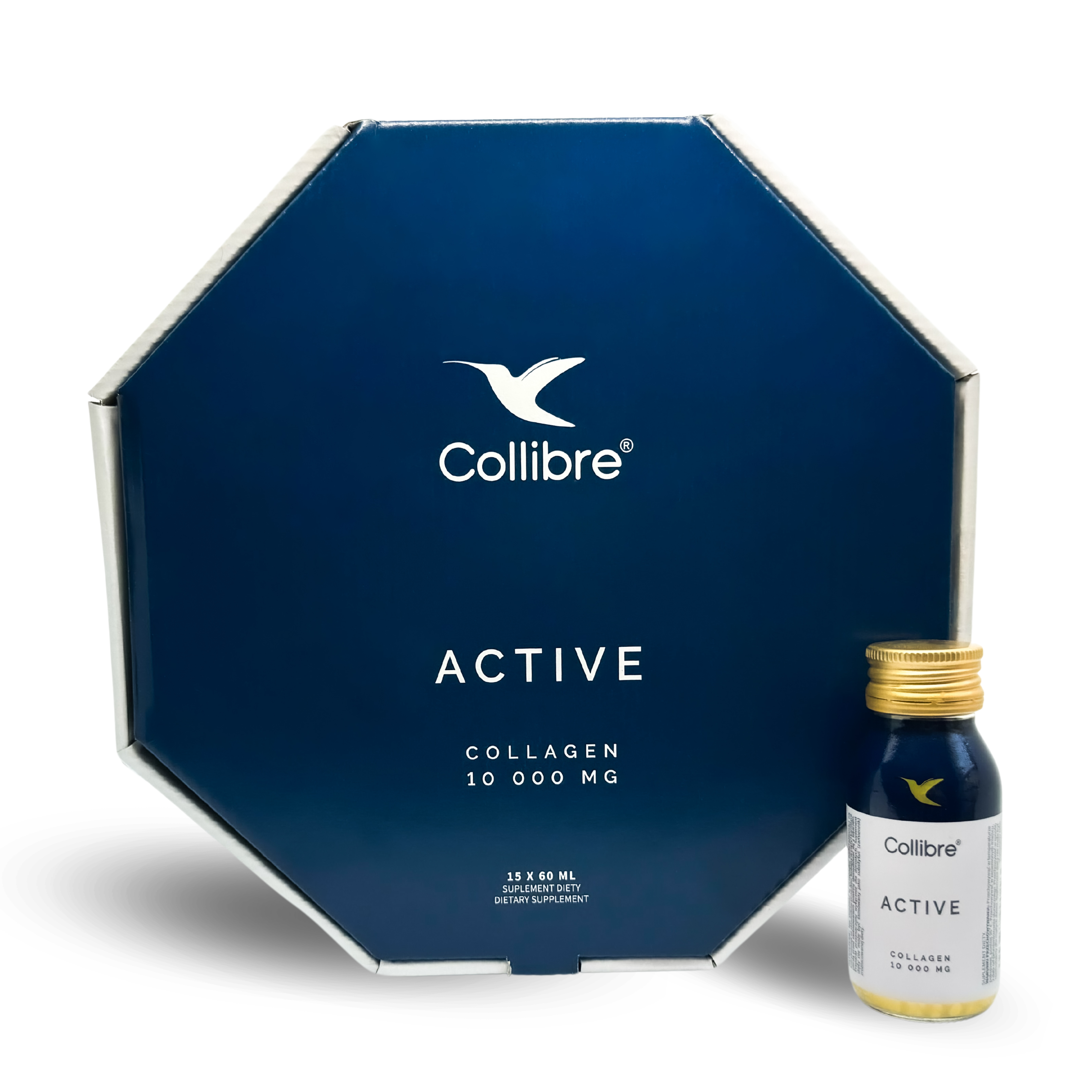 Collibre - Active Shot Kolagen do picia - Zdrowe mięśnie, 15 butelek (Zawartość zestawu: 15 x butelka 60ml)