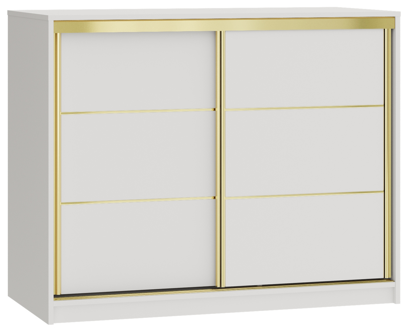Biała komoda przesuwna z szufladami 120 cm GOLD