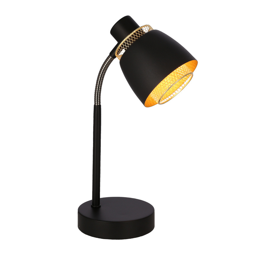 Czarna lampa stołowa na biurko do salonu ALEKSANDRIA metalowa