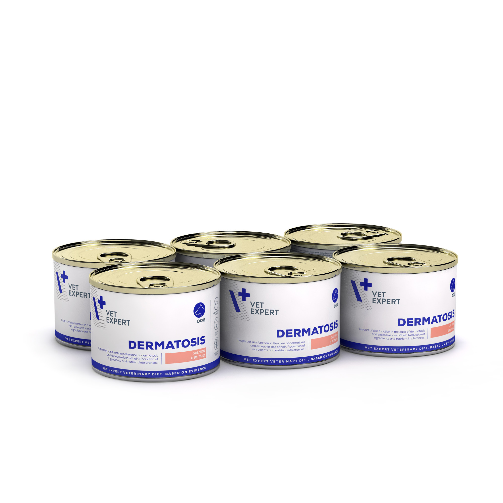 VET EXPERT Dermatosis Dog Salmon & Potato | 6x200g | Mokra karma na skórę dla małych psów